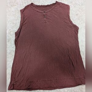 TomboyX Brown Henley Tank Sz XL